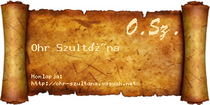 Ohr Szultána névjegykártya
